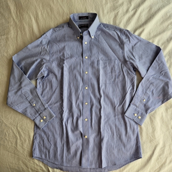 Stafford Other - Stafford Performance 15.5 34/35 The Super Shirt blue & white stripe 100% cotton